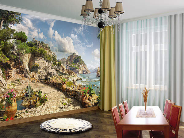 Фотообои в интерьере комнаты