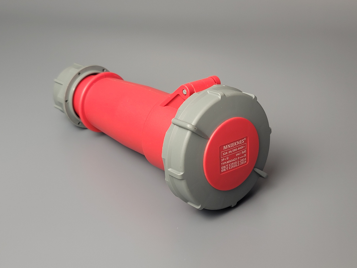 Розетка кабельная Mnieknes MN3422-3, 380В-440В, 32А, 3P+E/IP67