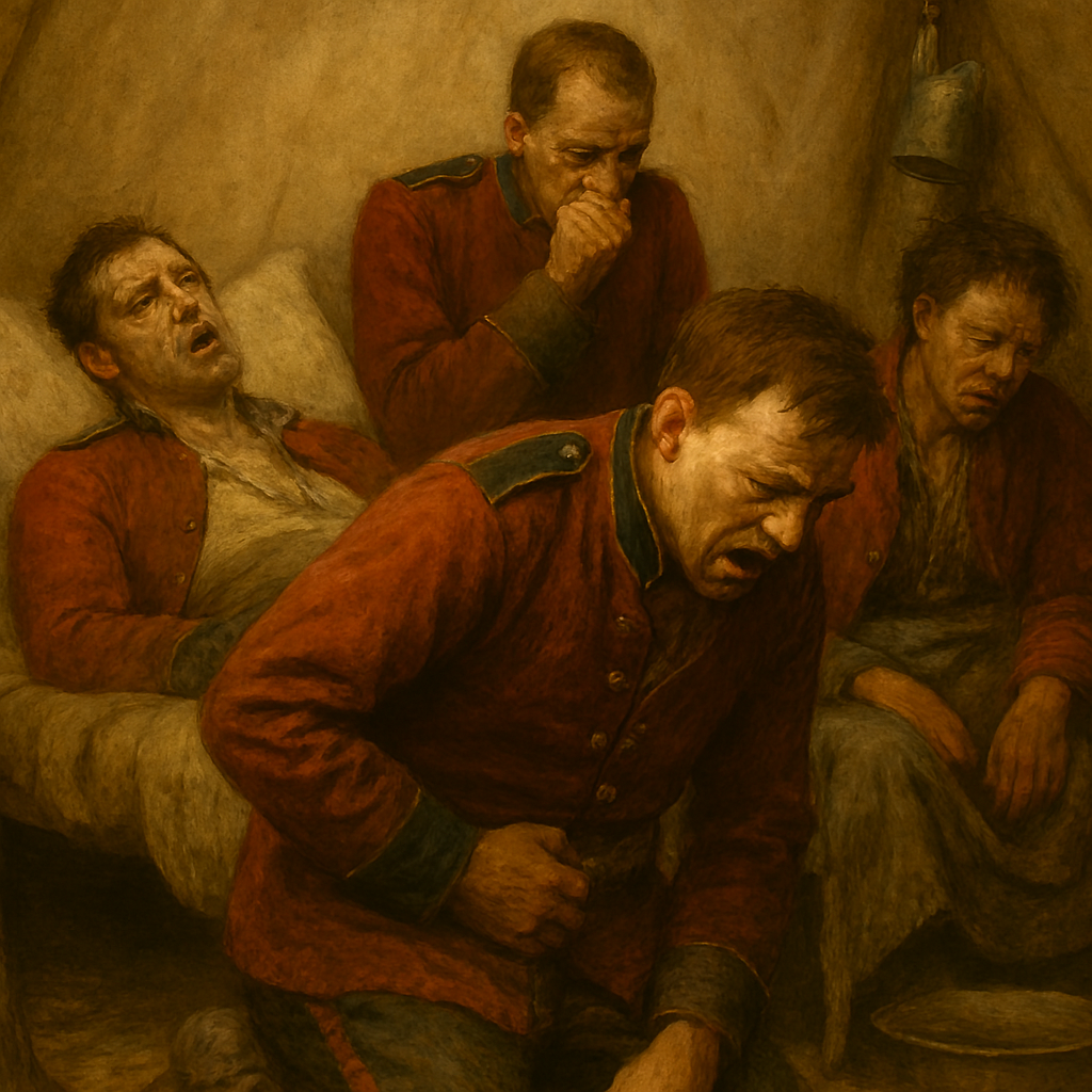 Солдатыы британской армии, больные холерой