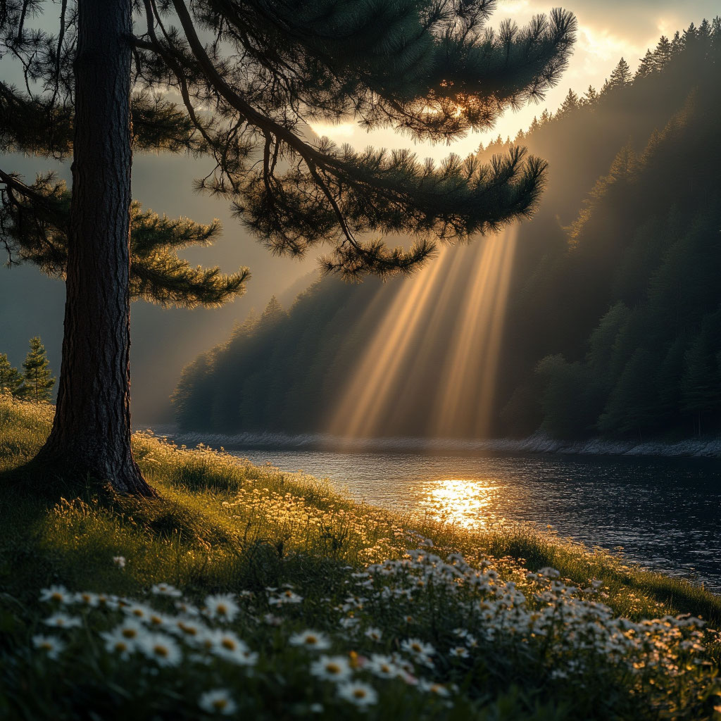 Сгенерировано с помощью ИИ. Лучи света