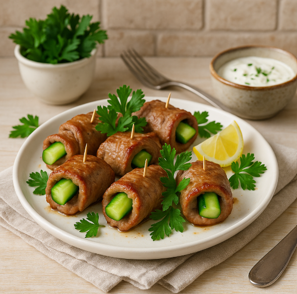 Мясные рулетики с огурцом рецепты от Дарики