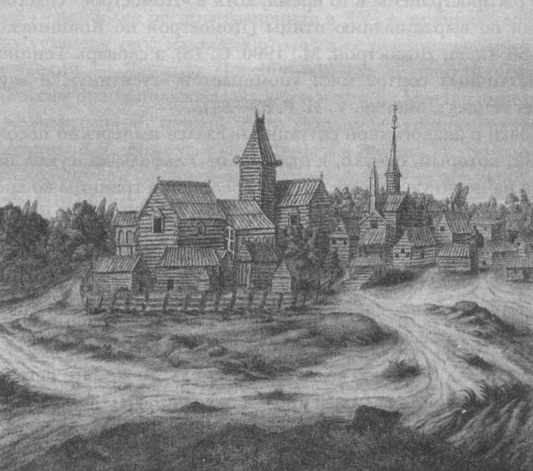 Двор дворянина под Новгородом, рисунок Н. Витсена, 1664 год.
