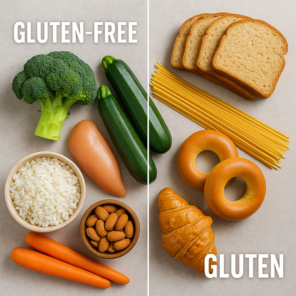 Продукты содержащие и не содержащие глютен