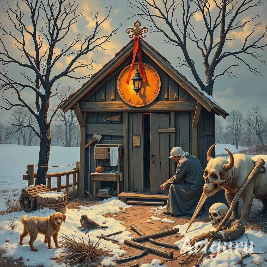 Смерть глядела очима.*