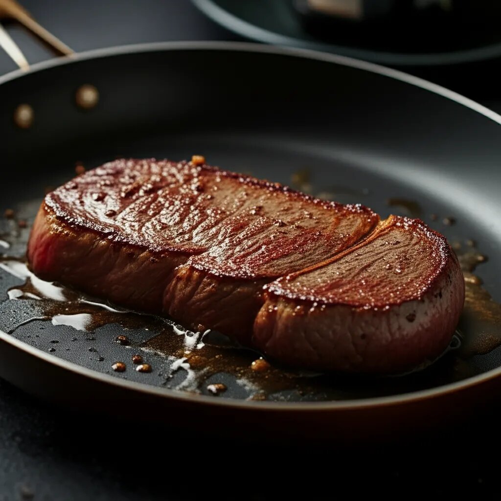    Как приготовить сочный стейк на обычной сковороде. Евгения Супова