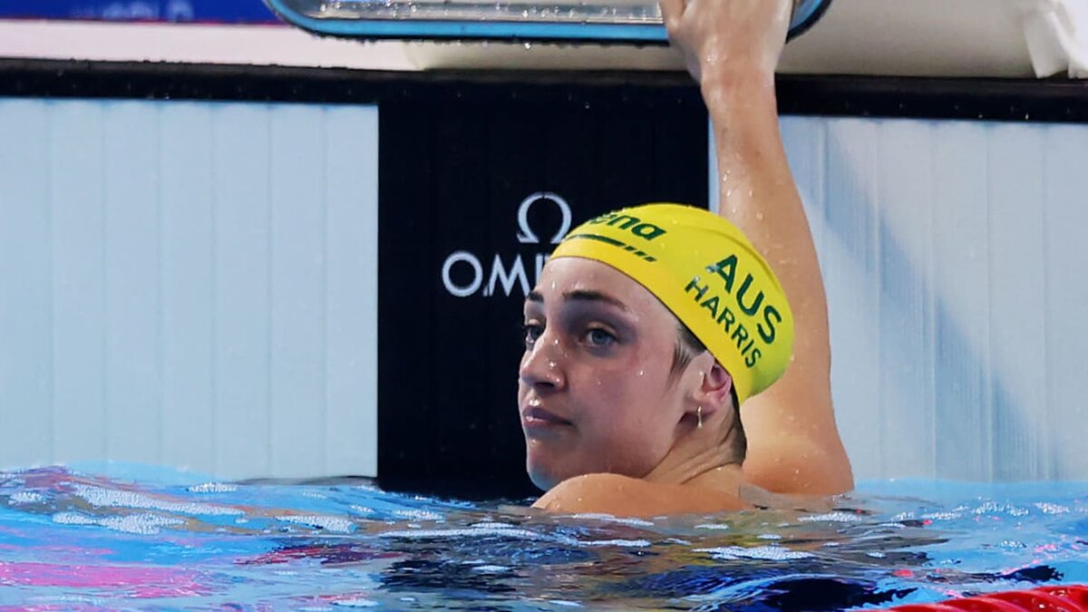 
Фото: 2025 Getty Images
Несмотря на серебро Парижа-2024 Мэг Харрис не была в числе фаворитов на 50 м вольным стилем, но победила