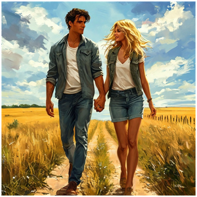 Сгенерировано ИИ- молодые, и любящие муж и жена.