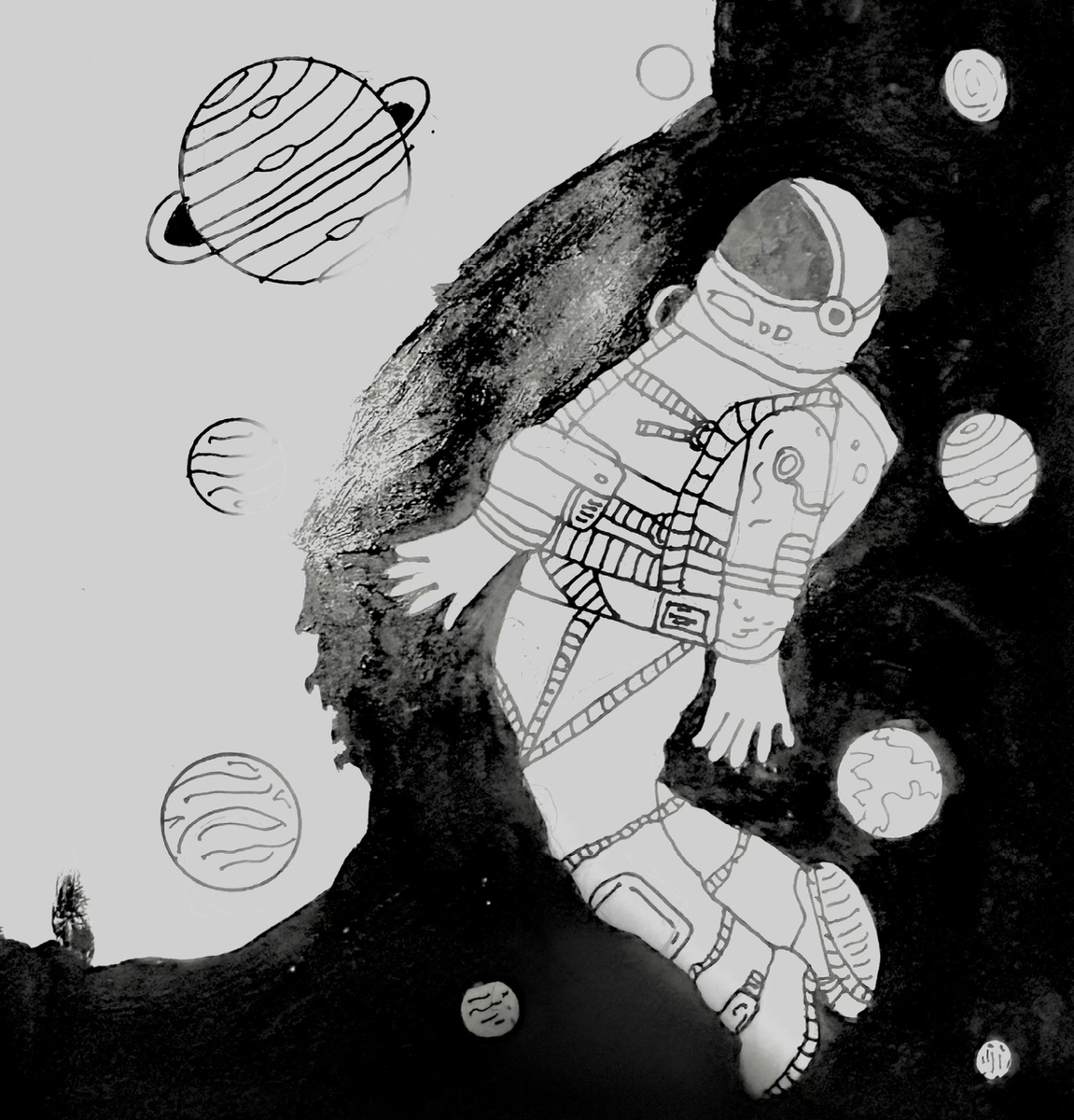 Процесс будущей работы из скетчбука «Моя Вселенная».