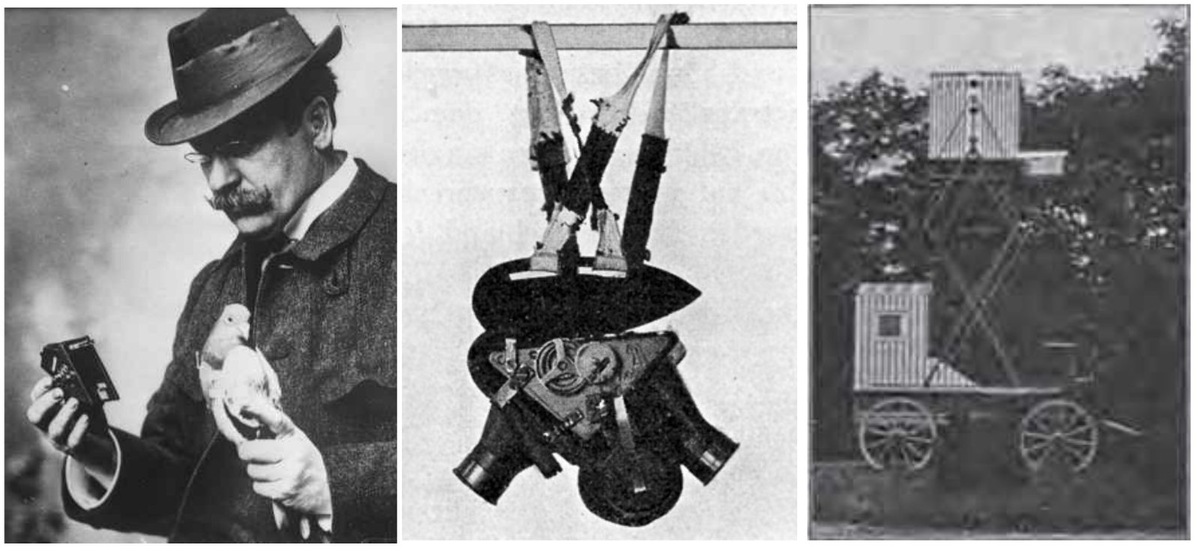 Юлиус Нойброннер, его живой мавик и мобильная фотолаборатория-голубятня