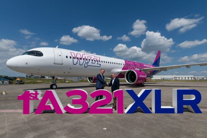 Первый Airbus A321XLR сверхбольшой дальности для Wizz Air. Фото: Airbus