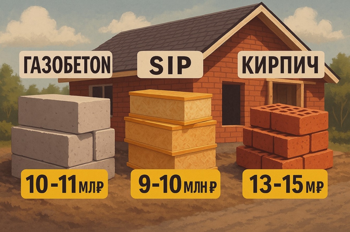 Что дешевле в строительстве: газобетон, кирпич или СИП — реальный просчёт 