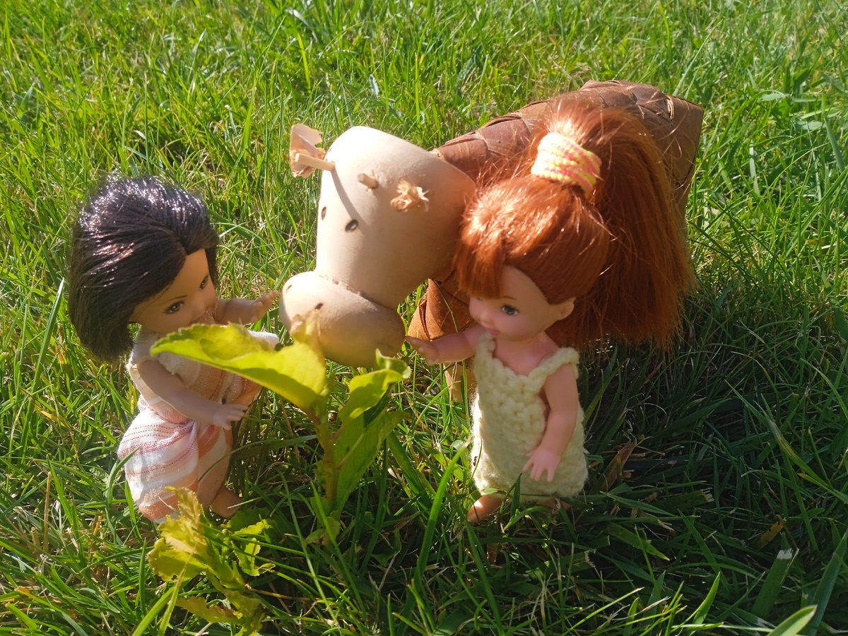 Света и Жанна с Бурёнкой. Фото автора.