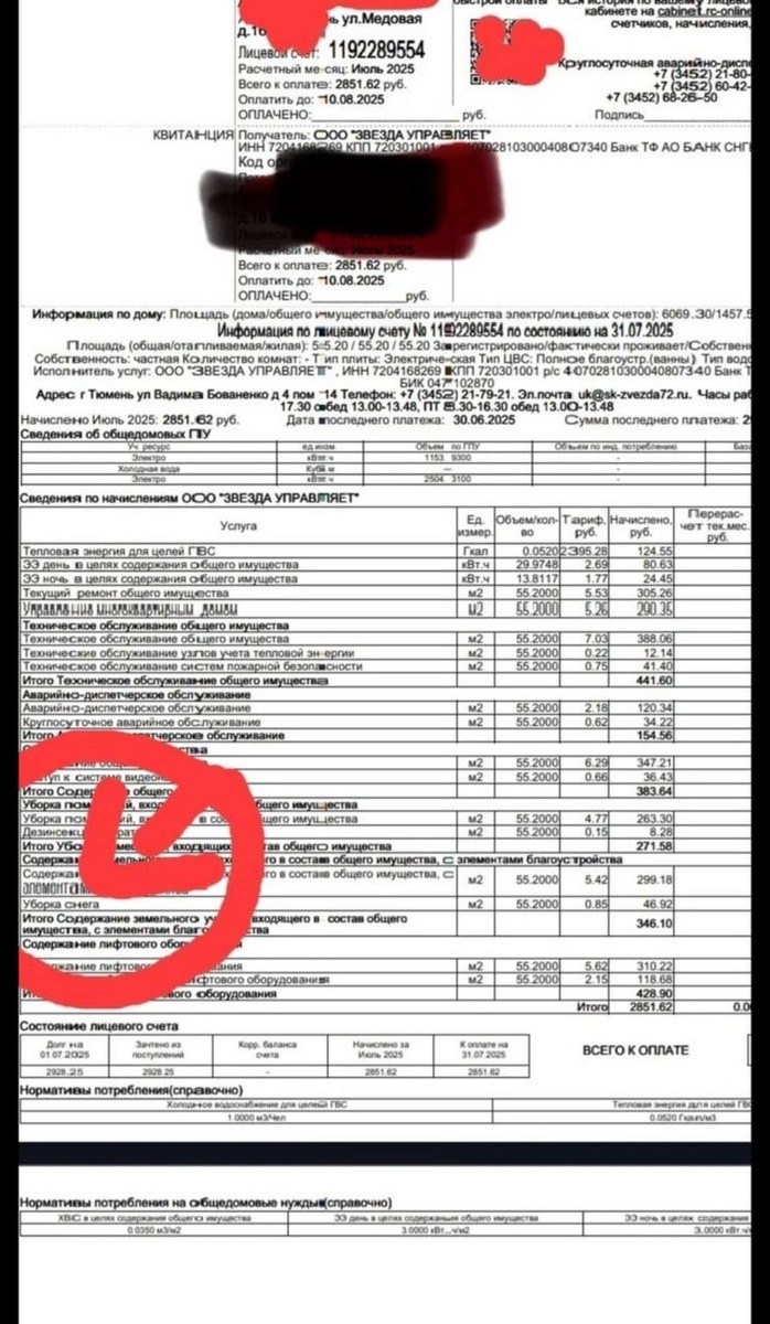 Платежка со статьей расходов об уборке снега в Тюмени. Фото: ЧС Тюмень