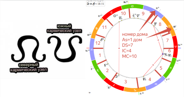 Если казявок на картинке нет, заходим в Настройки - Планеты и точки, ставим галочки на слова Раху и Кету - ОК