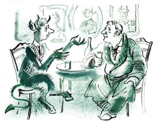 Ольга Граблевская. Иллюстрация к рассказу А. Чехова «Беседа пьяного с трезвым чертом». 2019. Издательство СЗКЭО, Санкт-Петербург