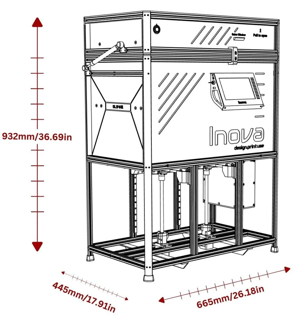 Габариты и основные параметры Inova MK1. Фото: SLS4ALL.
