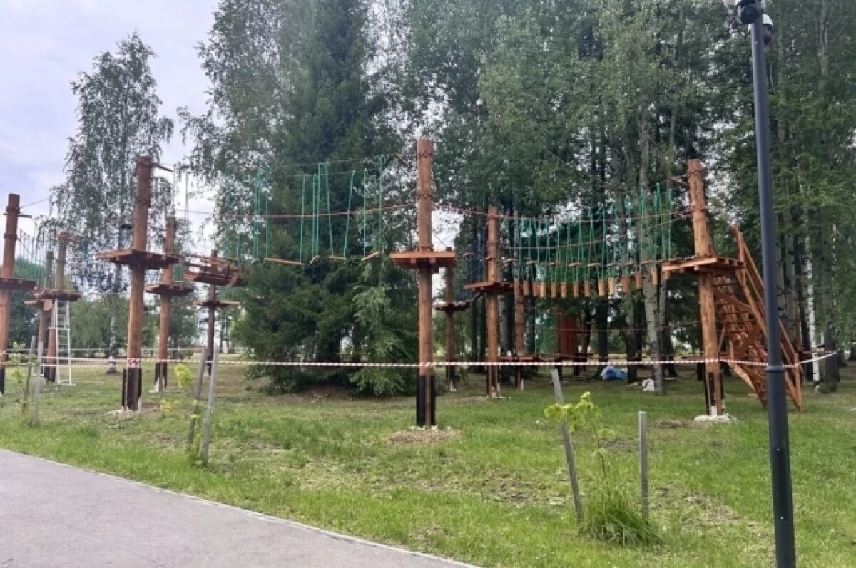    В Чусовом по инициативе жителей создали верёвочный «Панда Парк»