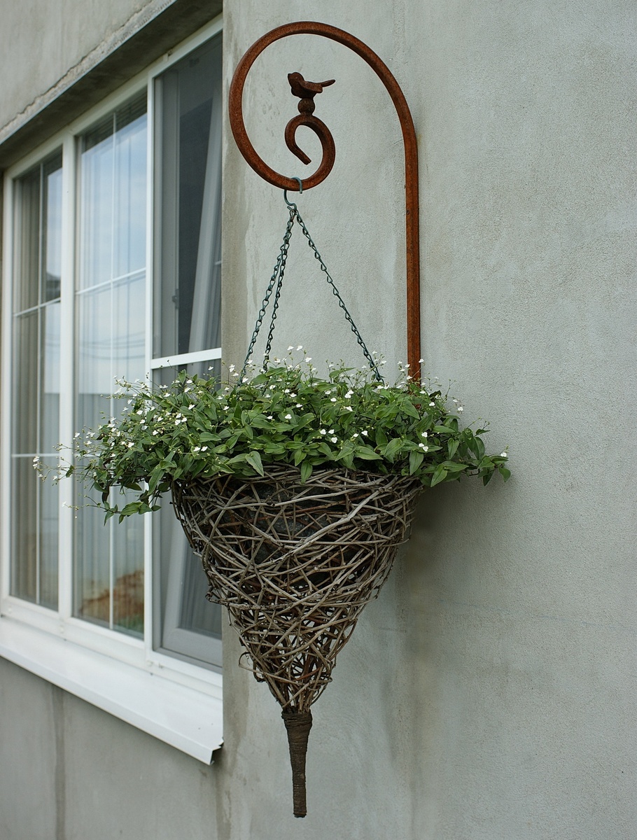 Кашпо из веток. Служит третий сезон. 