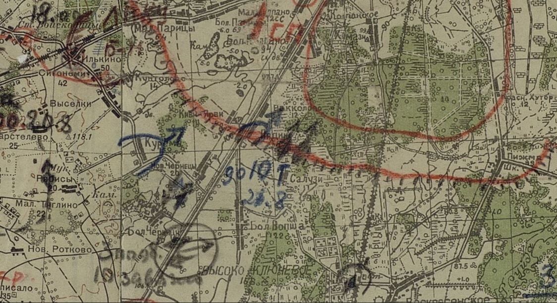 1 Фрагмент оперативной карты за 21 августа