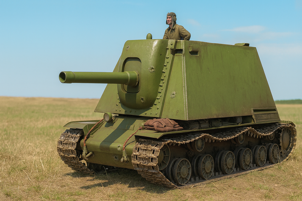 Визуализация боевой штурмовой машины У-19. Изображение сгенерировано нейросетью.