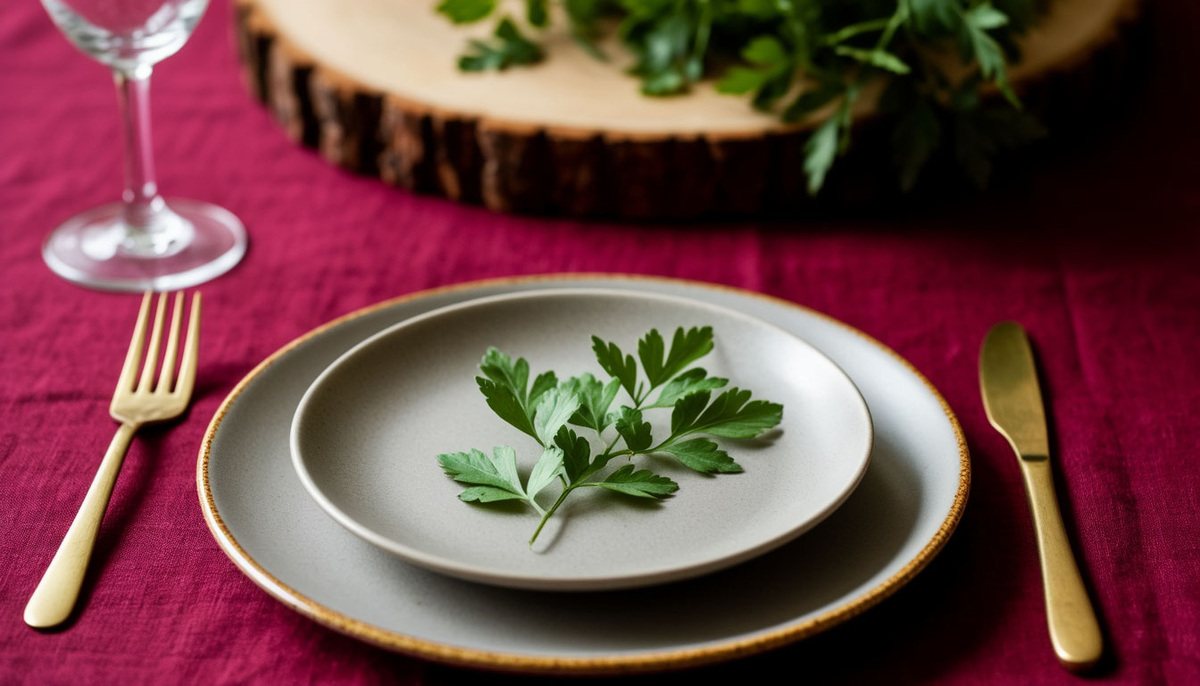 Добавьте акценты старого золота на свечах, лентах или посуде — они создадут благородное сияние