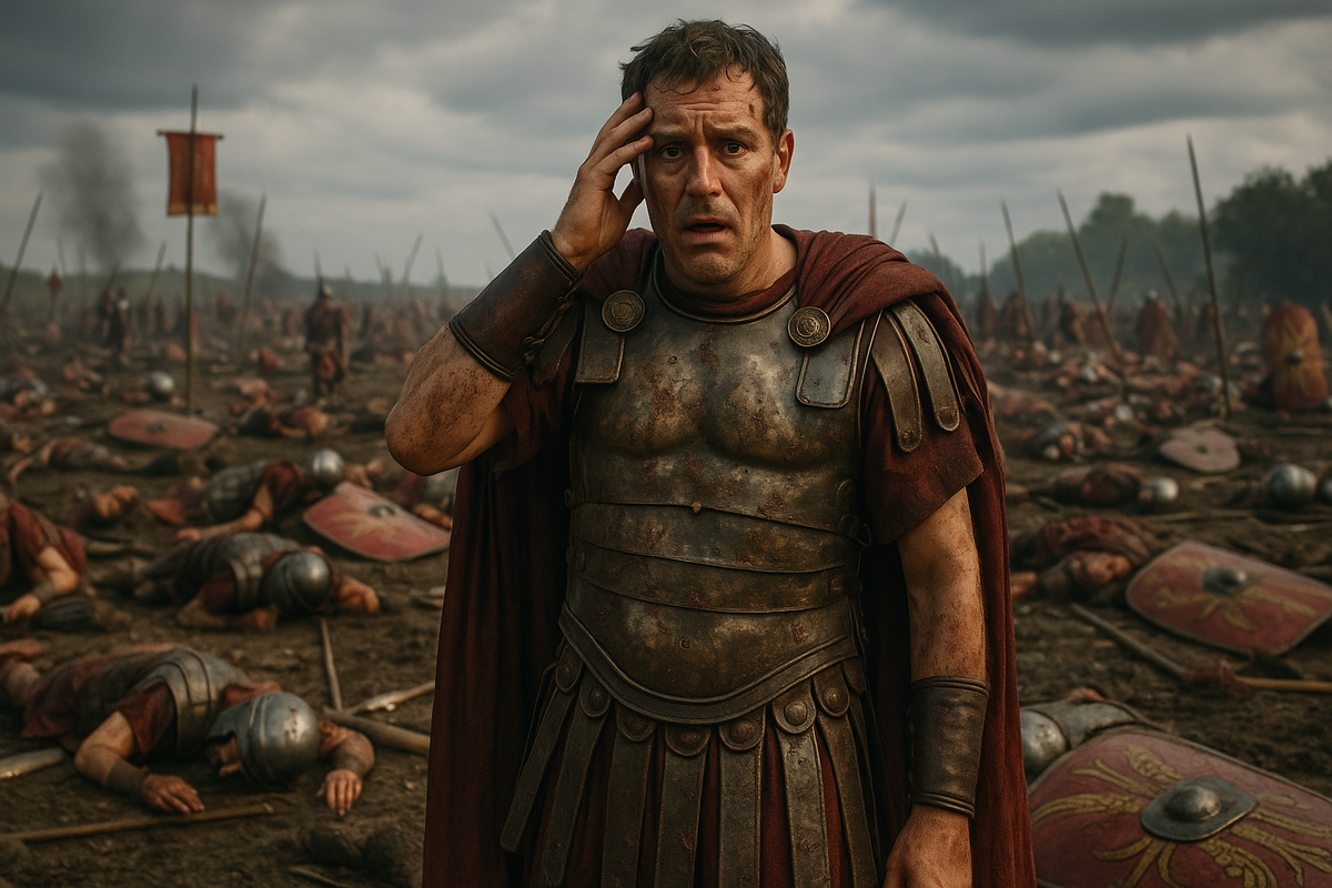 Римский воин после битвы. Сгенерировано ИИ