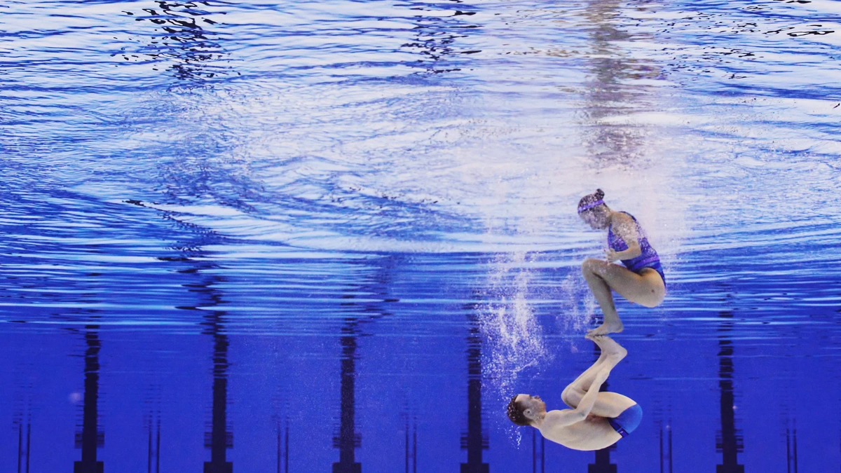 Александр Мальцев и Олеся Платонова выступают в финале смешанных дуэтов (произвольная программа) (Фото Getty Images)