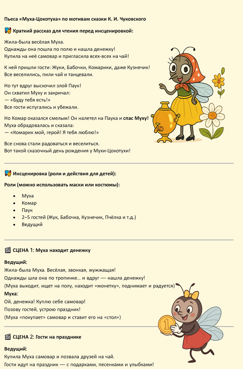  Сценарий спектакля "Муха-Цокотуха"