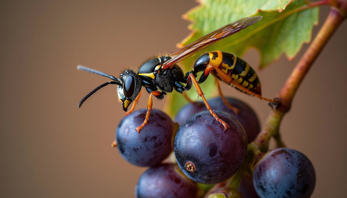 Защита винограда от ос в августе