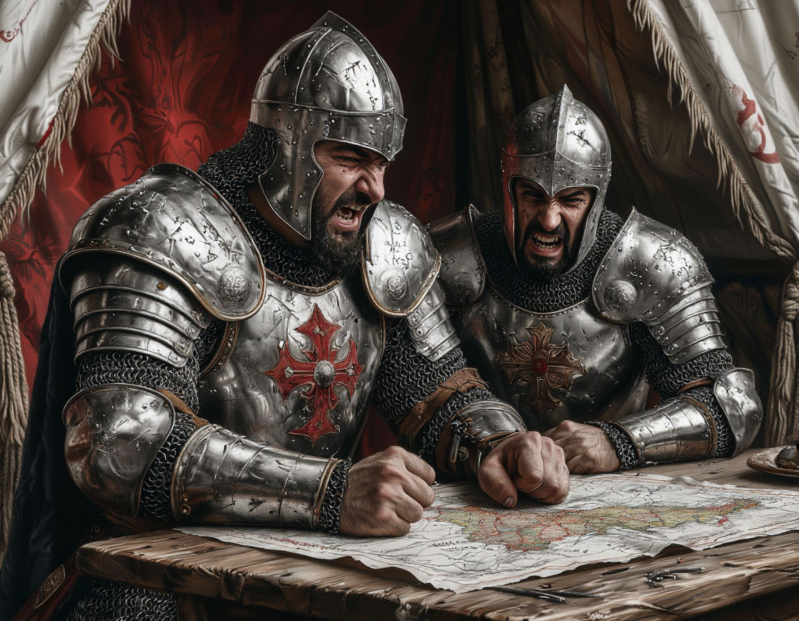 В своем лагере, после унизительного поражения, жестокий предводитель рыцарей-крестоносцев, сир Марко, в ярости отдает приказ о начале тактики «выжженной земли»