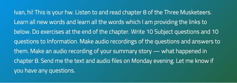 ДЗ на английском языке