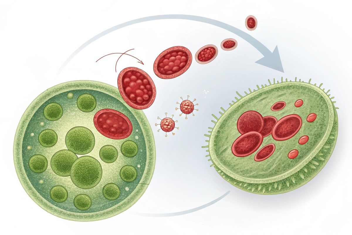 Одноклеточная микроводоросль Haematococcus pluvialis производит астаксантин в ответ на стрессовые факторы окружающей среды