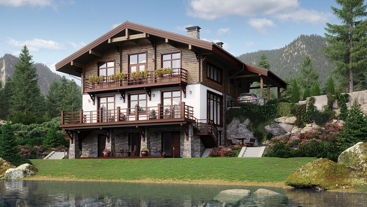 Вариант дома на неровной поверхности