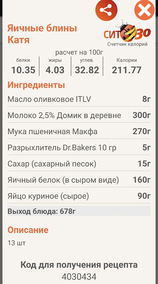 Ингредиенты для яичных блинчиков