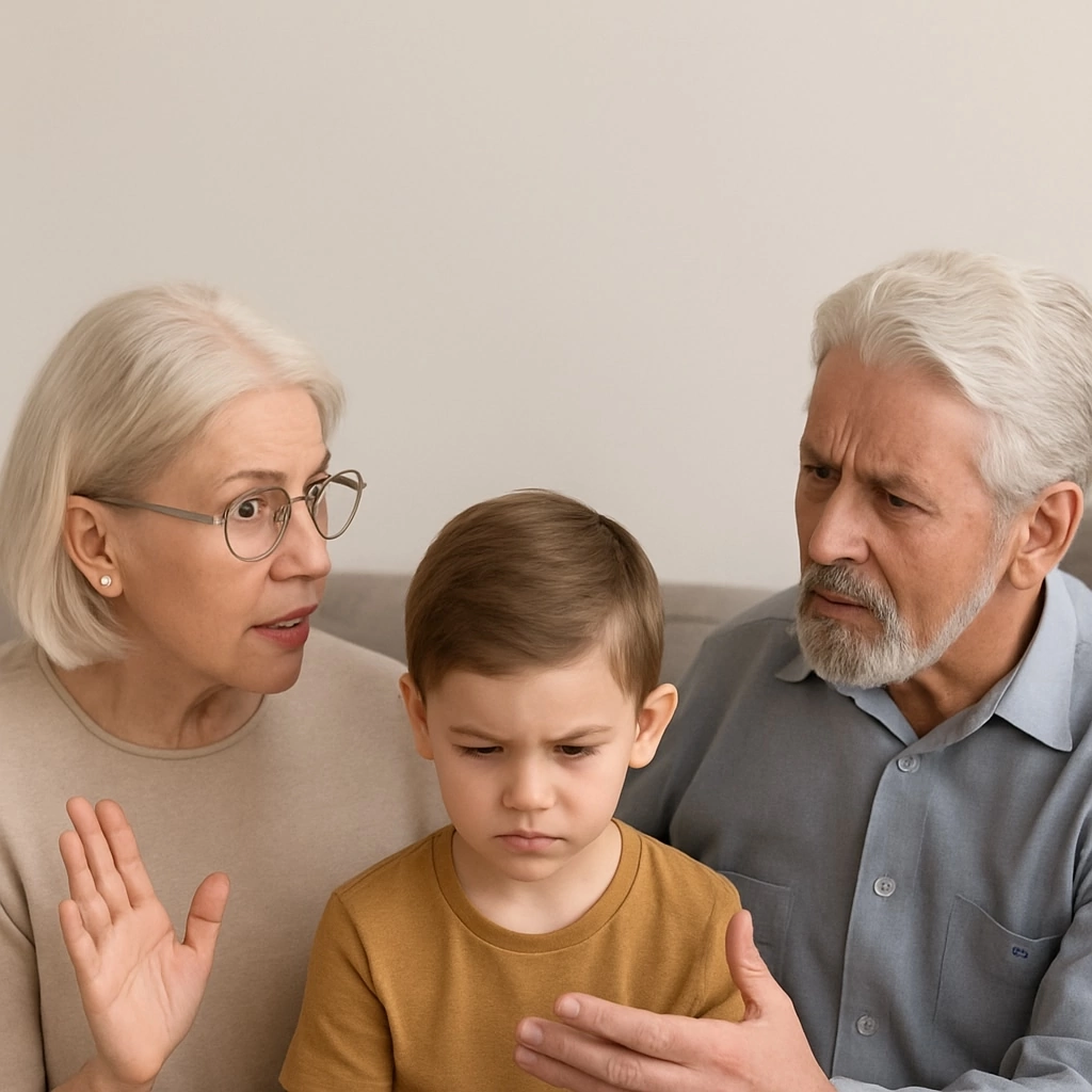 Бабушка, дедушка и внук