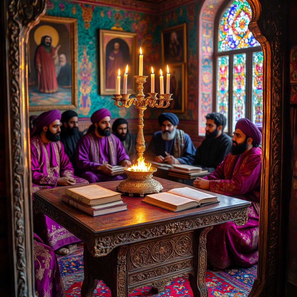 Картинка сгенерирована с помощью ИИ. Содержимое фото может отличаться от символов, атрибутов зороастризма.