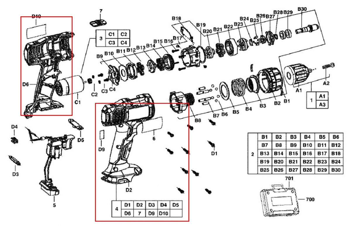 Оригинальный Корпус 4931433085 для ремонта аккумуляторной дрели-шуруповерта AEG BS 12 G