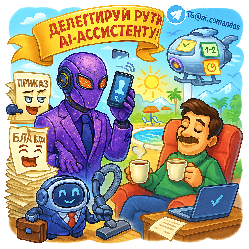    Как делегировать рутину AI-ассистенту и не сойти с ума: пошаговый план внедрения за 48 часов Дмитрий Попов | Comandos.ai