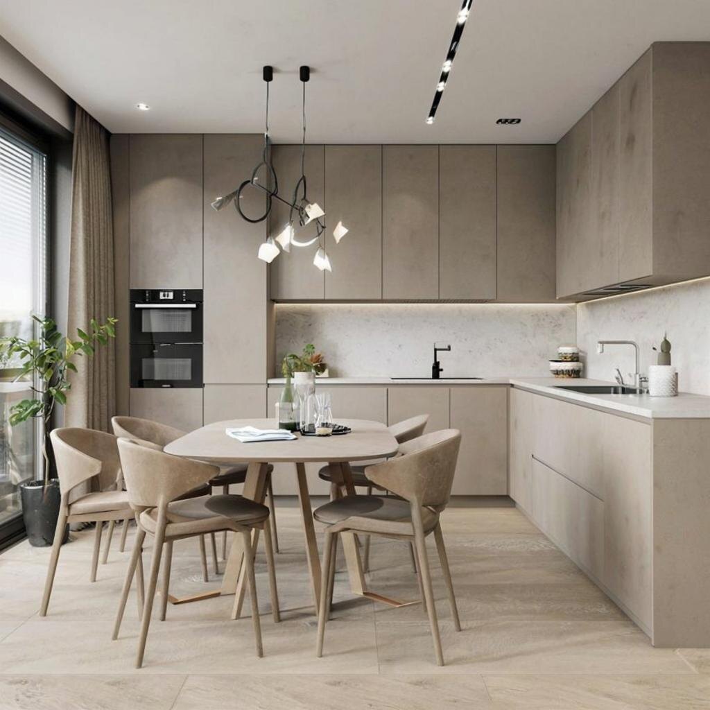 Мебельные фасады из микроцемента