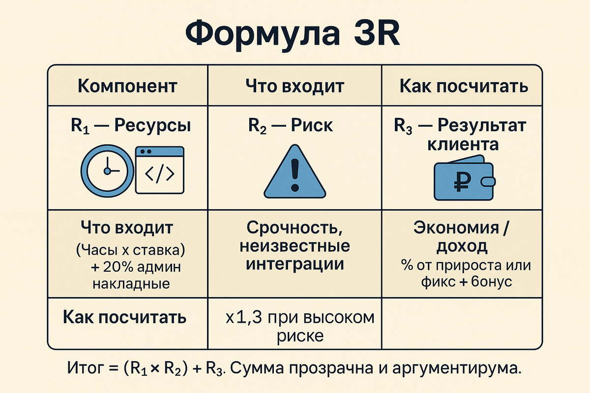 Подробнее про формулу 3R можно почитать на просторах интернета