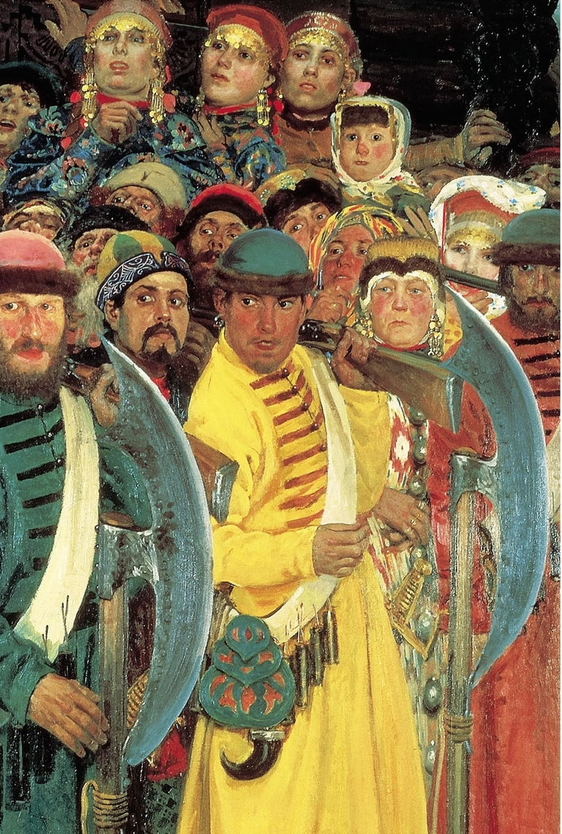 «Едут!» (Народ московский во время въезда иностранного посольства в Москву в конце XVII века). Художник Андрей Рябушкин.