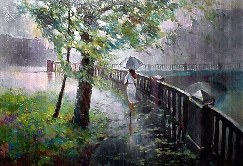 Д. Козлов «Прогулка». Фото картины взято из открытого источника.