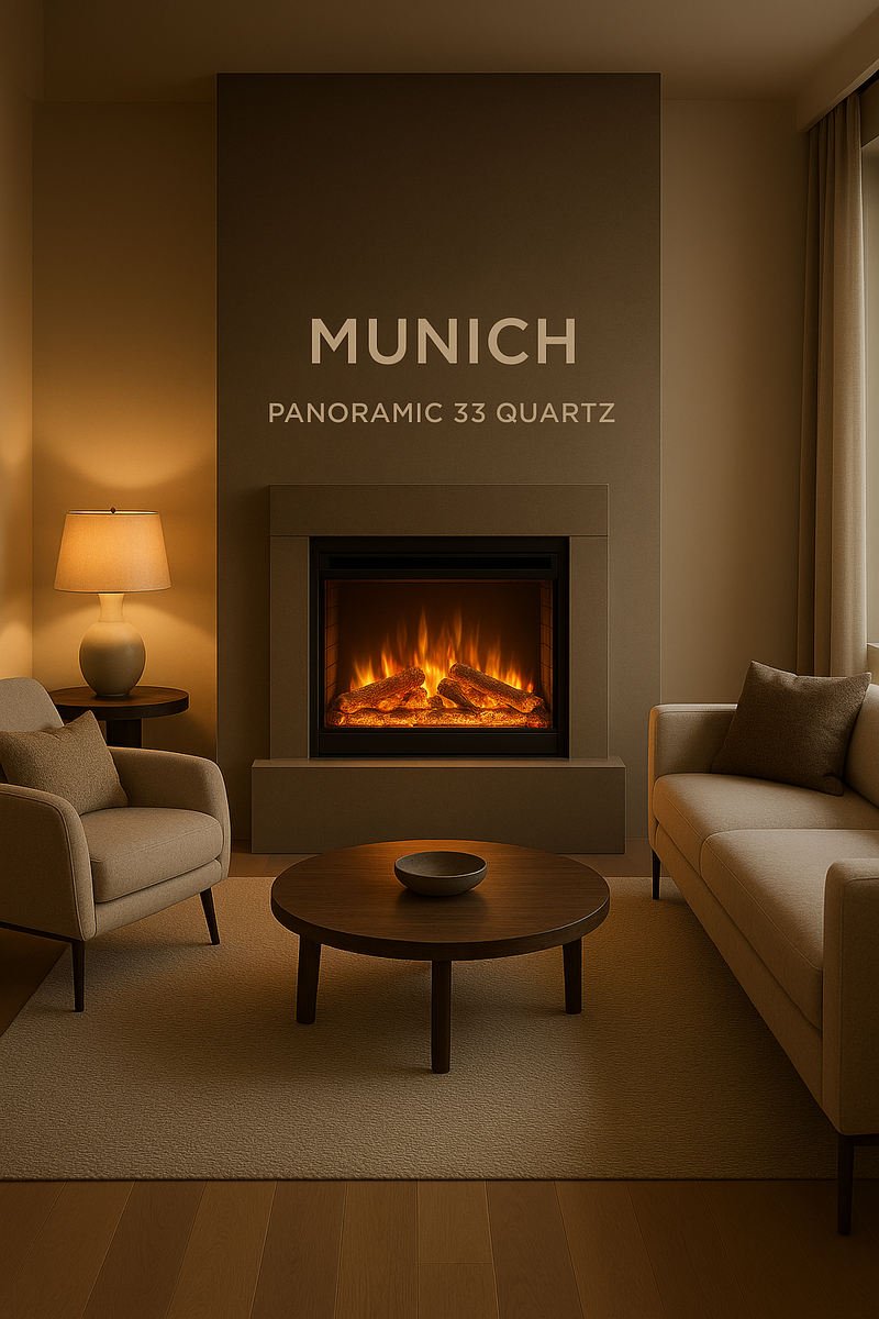    Электросказка у вас дома: как каминокомплект Мюнхен с очагом Panoramic 33 Quartz преобразит ваш интерьер и создаст уютную атмосферу без лишних забот Kamin