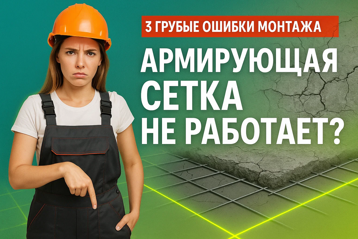 Ошибки монтажа армирующей сетки пола