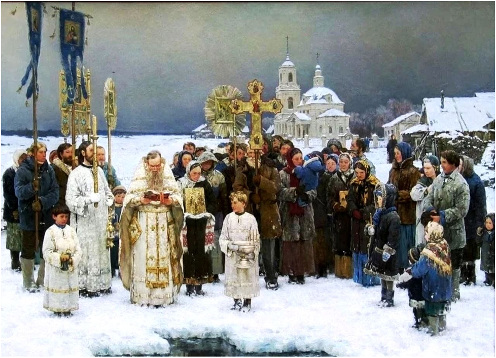 Крещение. Художник: Антон Овсяников.  Источник: Художник Антон Овсяников. Избранные работы... pravoslavie.ru›127650.html