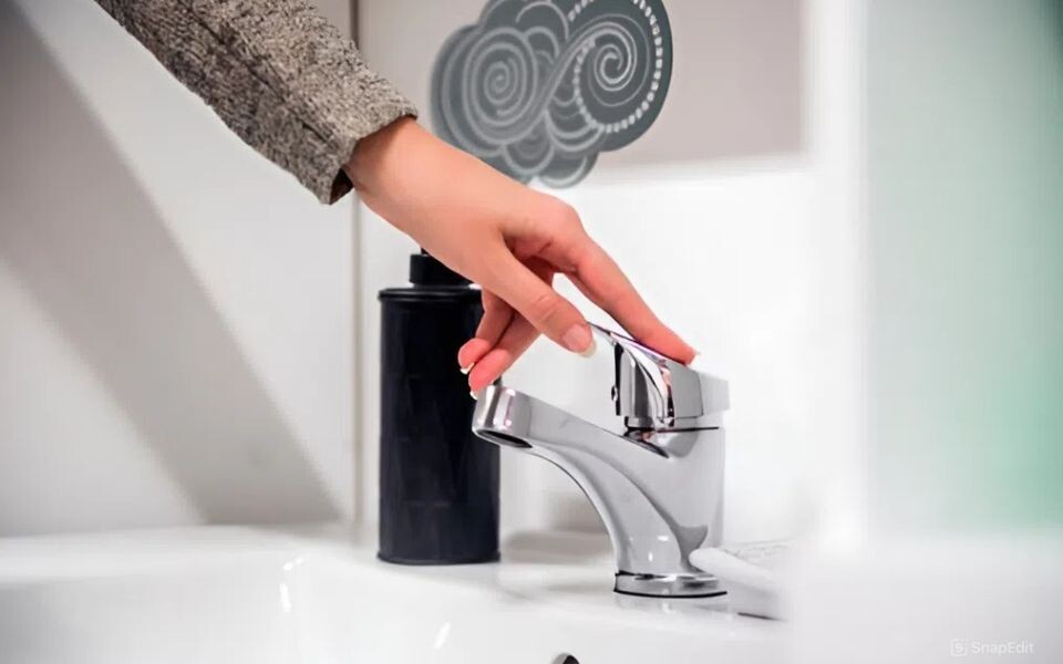    Кран, из которого не течет вода