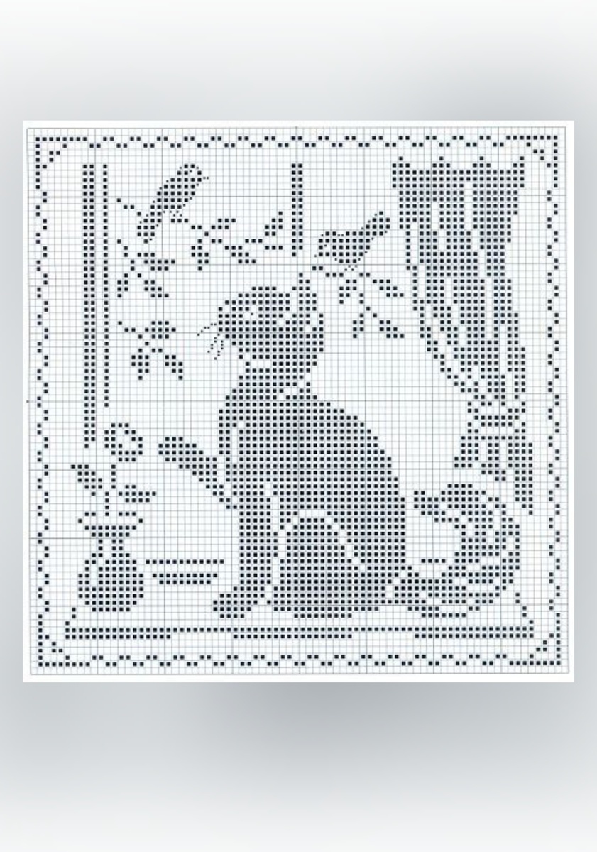 Схема вязания котика крючком.