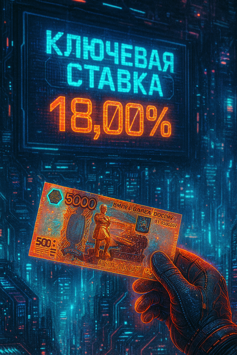 Ключевая ставка ЦБ РФ в июле 2025 года снижена с 20% до 18%