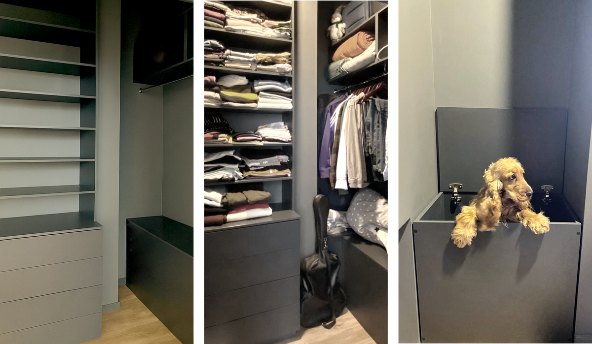 Гардеробная сложной геометрии в одном из наших проектов Подробнее https://theinterio.ru/