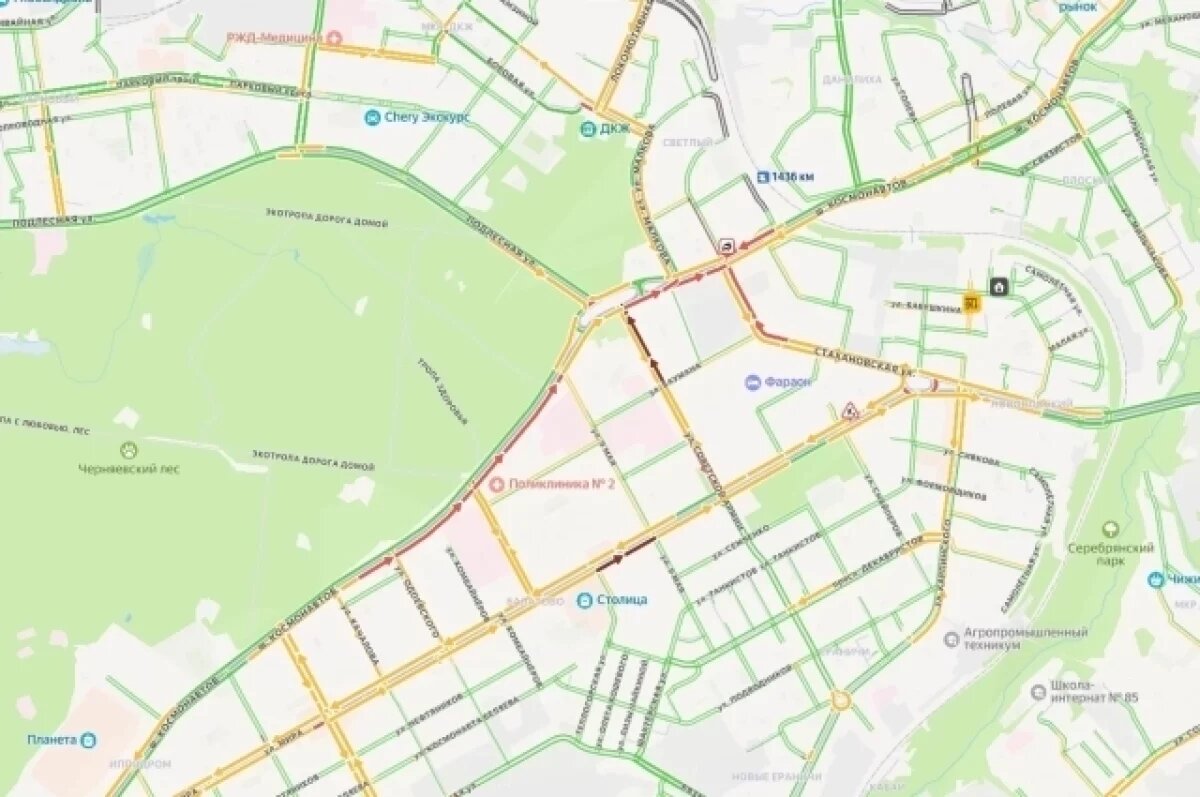    В Перми из-за 2-километровой пробки с ДТП отстают 6 маршрутов автобусов